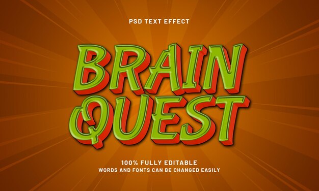 brain quest editable text effect
