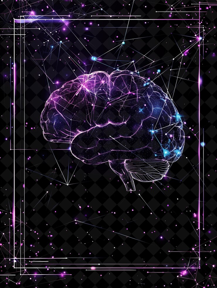 PSD a brain with a purple brain and the words brain on the bottom