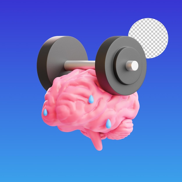 PSD brain workout 3d illustration