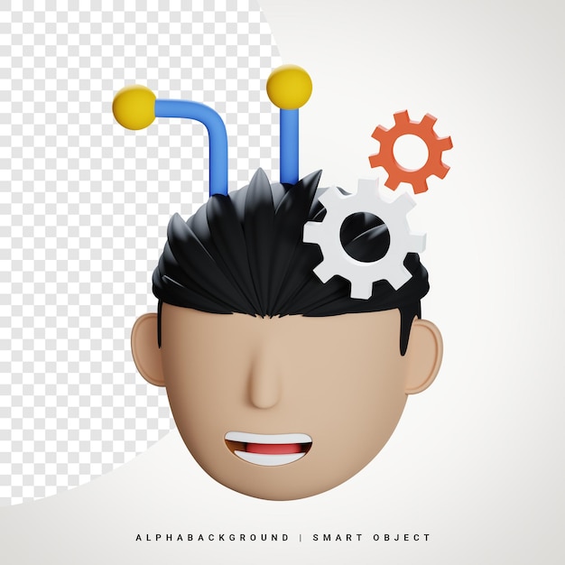 Brainstormen 3d pictogram illustratie