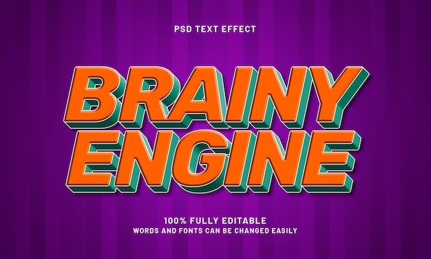 brainy engine editable text effect with a smart and robot text style