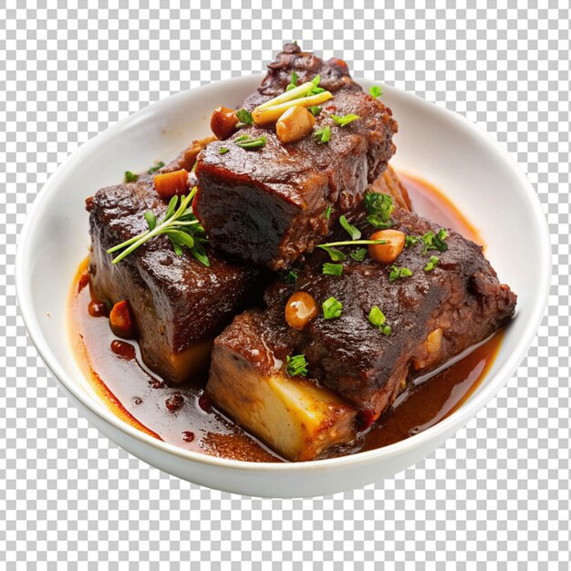 PSD braised beef short ribs transparent background