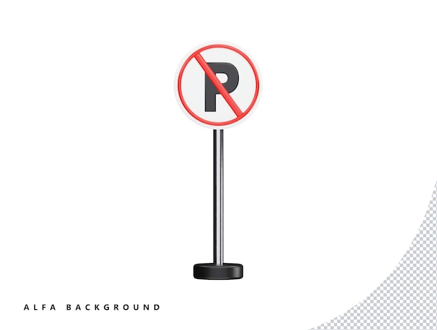 PSD brak stanowiska parkingowego z 3d wektor ikona kreskówka minimalistyczny styl ilustracji