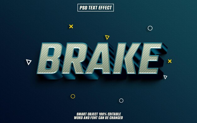 brake text effect font editable typography 3d text