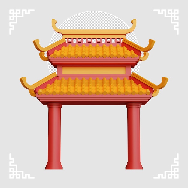 PSD brama chinatown element 3d 01