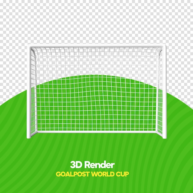 PSD bramka do piłki nożnej w 3d render realistyczny dla kompozycji