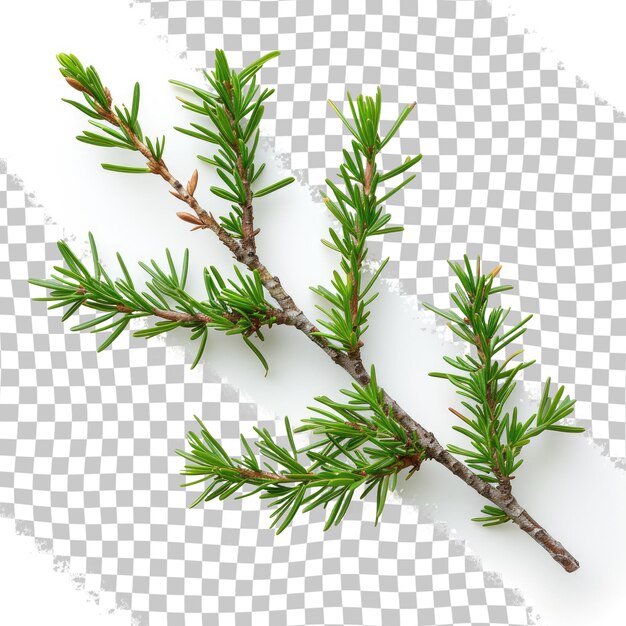 PSD un ramo di un pino è mostrato su uno sfondo bianco