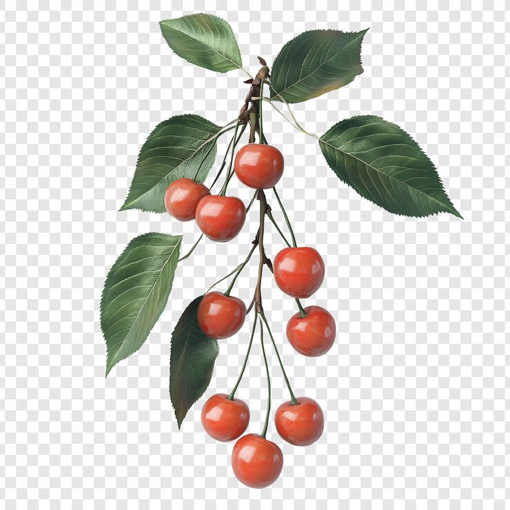 PSD branch with red cherries