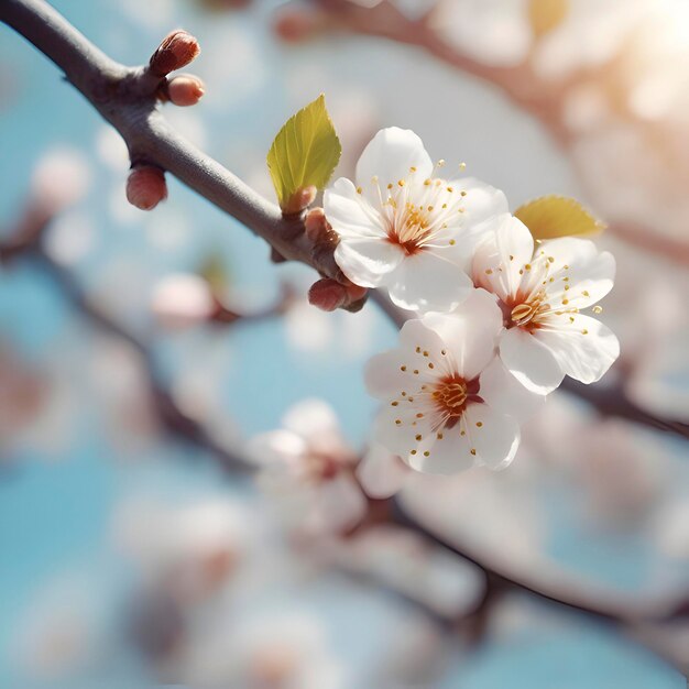 PSD branches of blossoming apricot