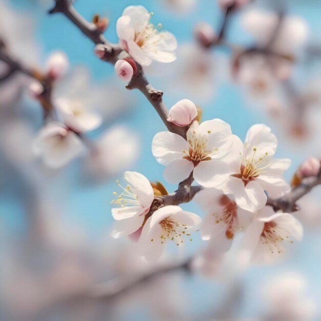 PSD branches of blossoming apricot