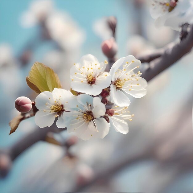 PSD branches of blossoming apricot