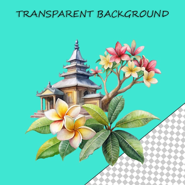 PSD branching spring centerpiece isolated on transparent background