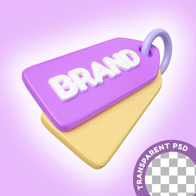 PSD brand 3d illustration icon