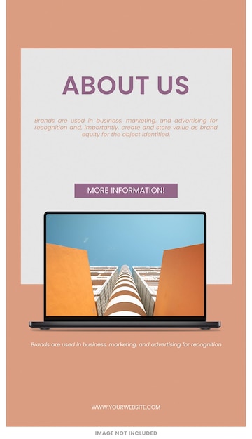 brand about us peach theme instagram stories template psd design
