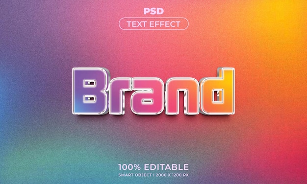 Brand book 3d editable text effect premium psd with background