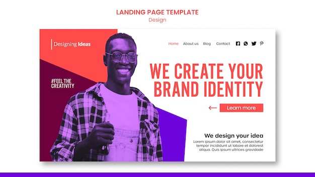 Brand identity landing page template