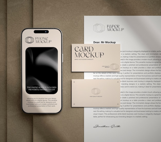 ブランドアイデンティティのスマートフォンモックアップ