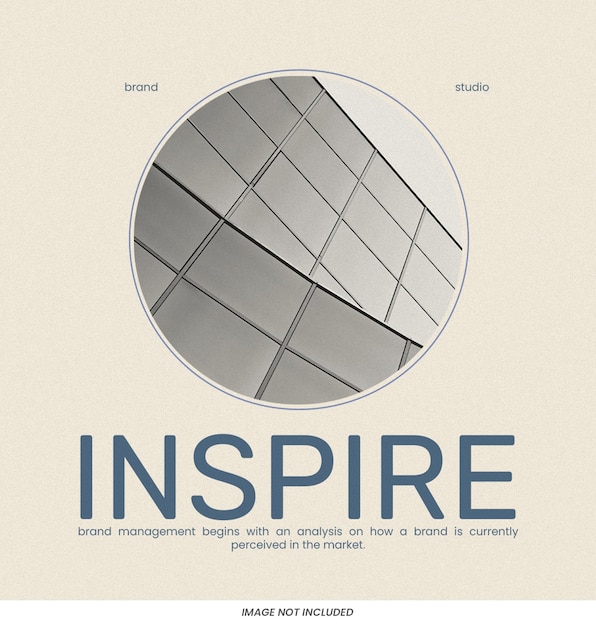 Brand inspire instagram post template psd design social media layout template tema estetico