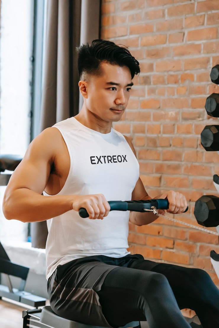 PSD 男子健身衫上的品牌模型