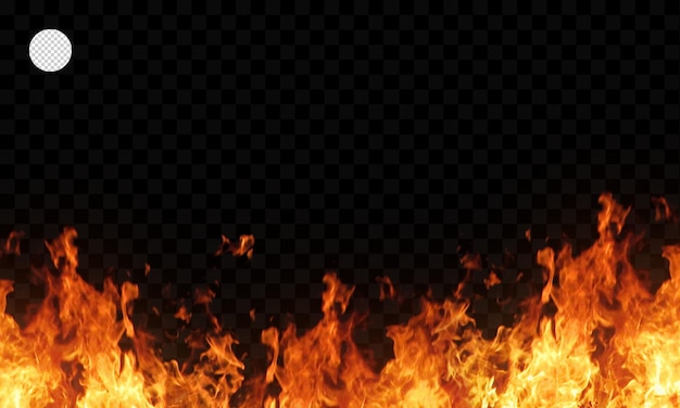 Brand og gnist på transparent baggrund