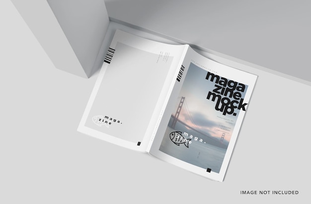 Brand style magazine psd mockup orientamento verticale