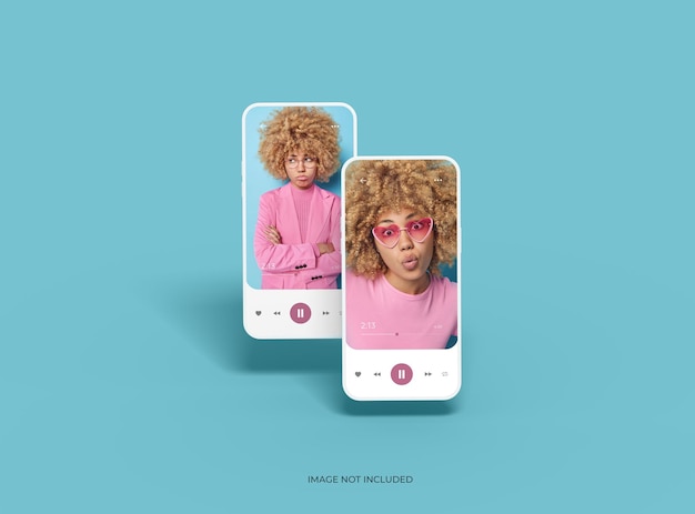 Brändäämätön älypuhelinmallipohja mukautettavalla designilla UIUX-tuote-esittelyyn 3d-renderöidä