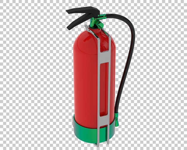 Brandblusser op transparante achtergrond 3D-rendering illustratie