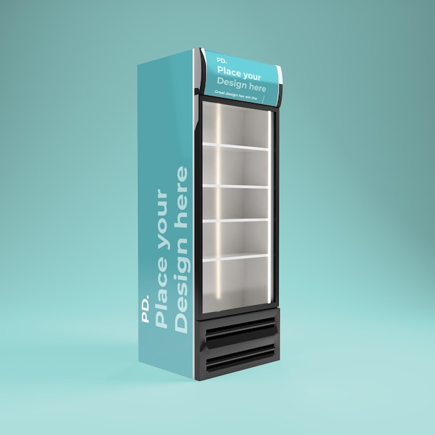 PSD branded fridge 3d mockup design