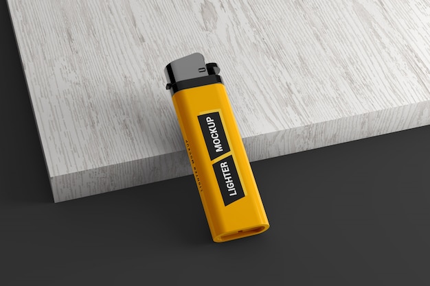 PSD branded plastic lighter mockup