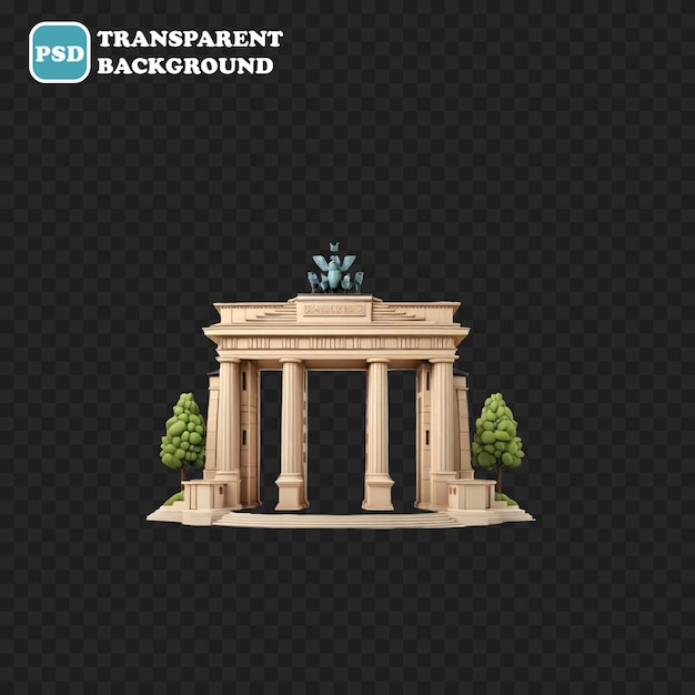 Brandenburg icoon geïsoleerd 3d render illustratie