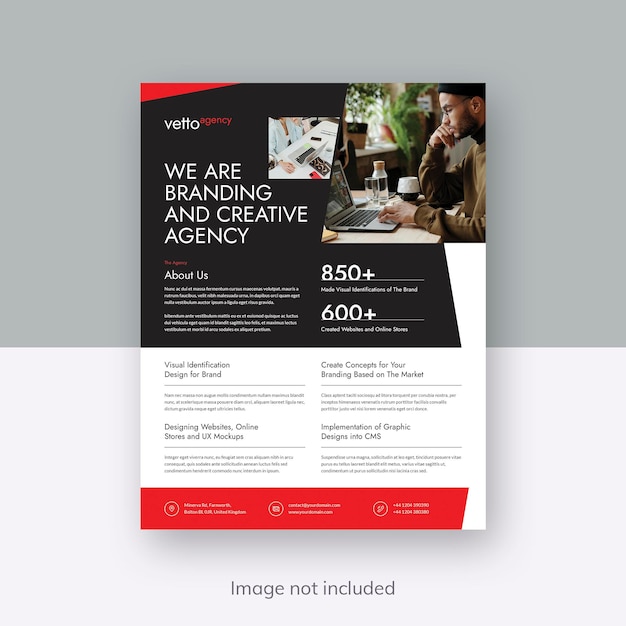 branding agency flyer template for creative studio and social media business