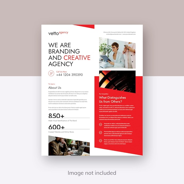 Branding agency flyer template for creative studio and social media business