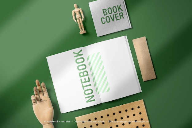 Branding briefpapier boek mockup