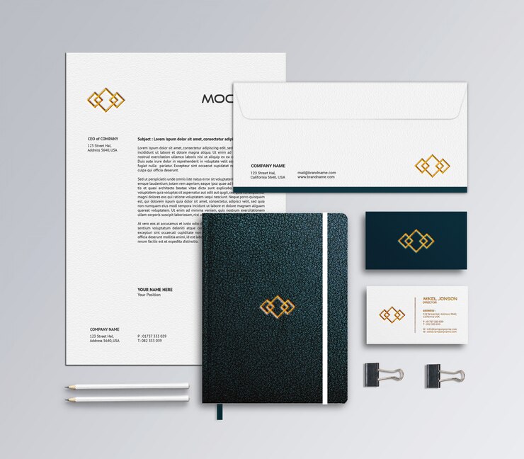 PSD branding briefpapier mockup sjabloon