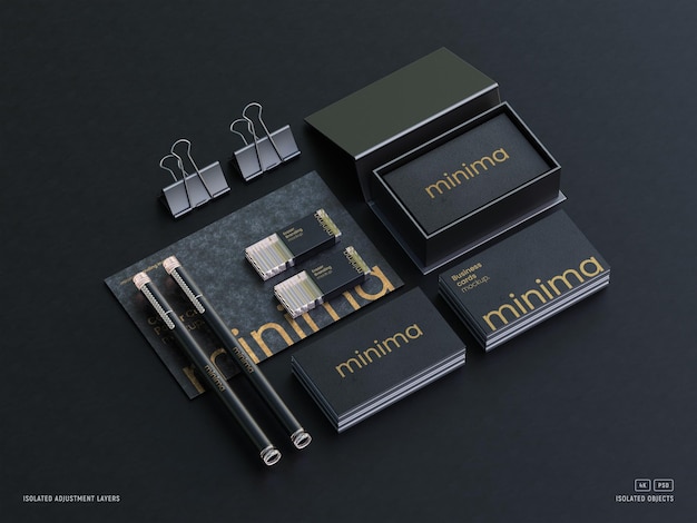 Branding briefpapier set mockup met visitekaartjes en ansichtkaart