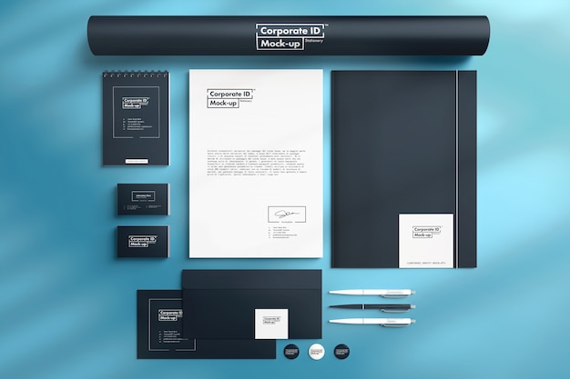 Branding Corporate ID Mock-up zestaw widok z góry