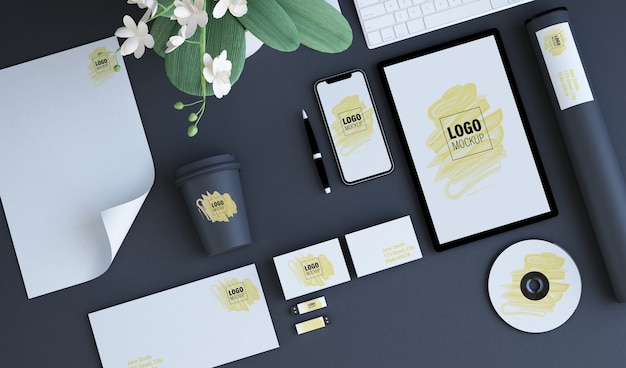 Elementi di branding mock up