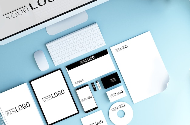 Elementi essenziali del branding mock up