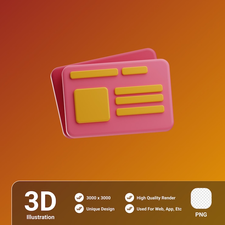 PSD 브랜딩 id 카드 3d 그림