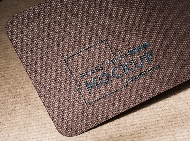 Branding identity business card mock-up high view