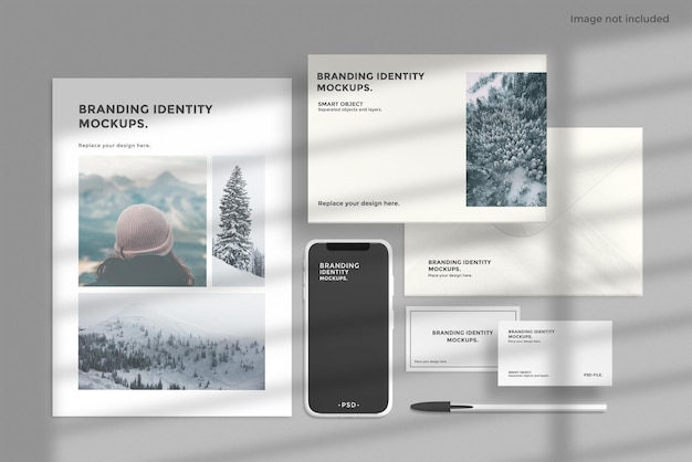 ブランディングアイデンティティのモックアップ