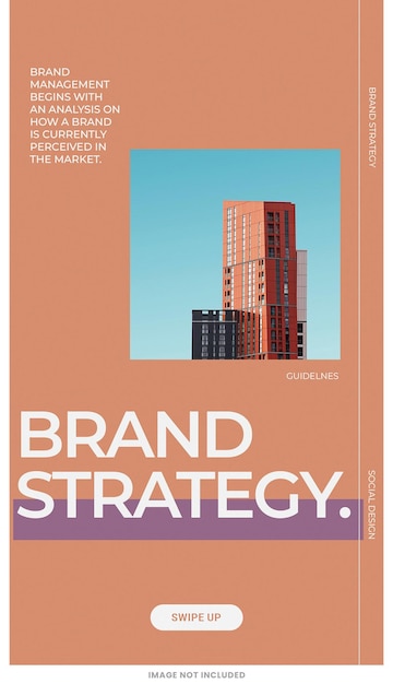 Branding instagram historie szablon psd projekt strategia marki szablon układu