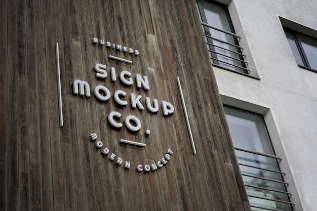 Branding logo mockup op gebouw