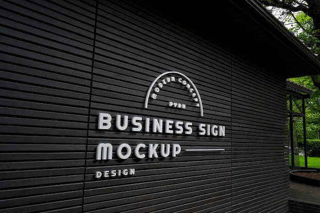 Branding logo mockup op gebouw