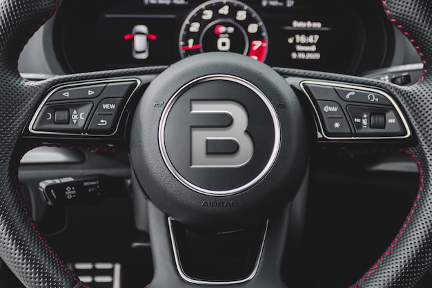 Branding logo on steering wheel