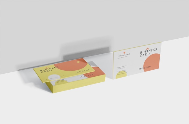 Branding mockup voor visitekaartjes met liggende oriëntatie