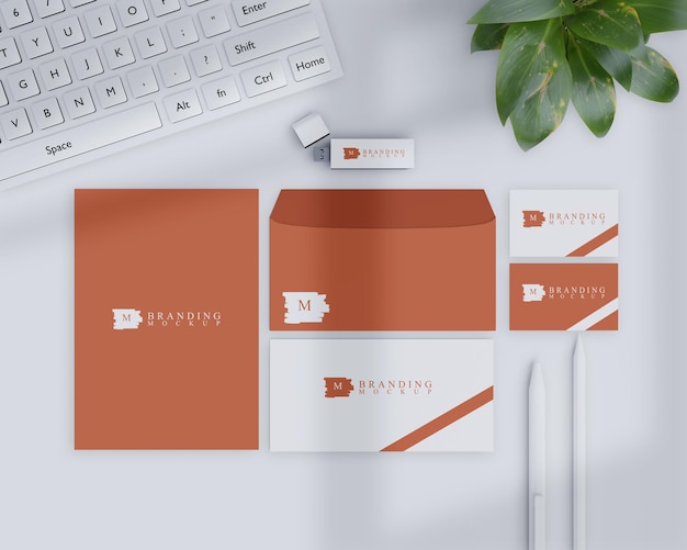 Mockup di branding con design naturale