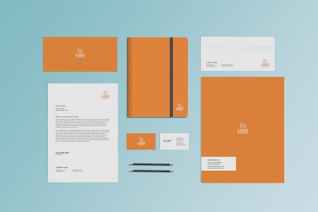 Modello di mockup stazionario di branding