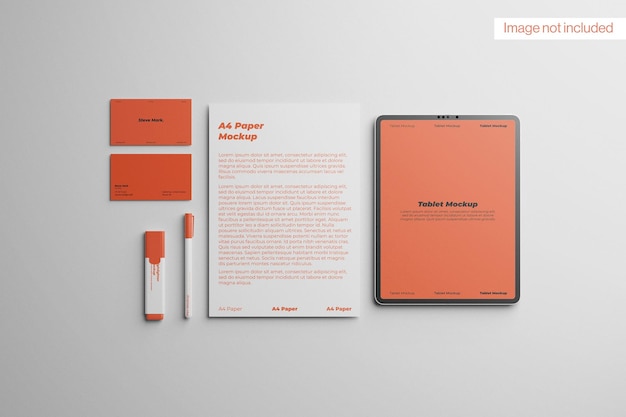 Branding stationery mockup bovenkant