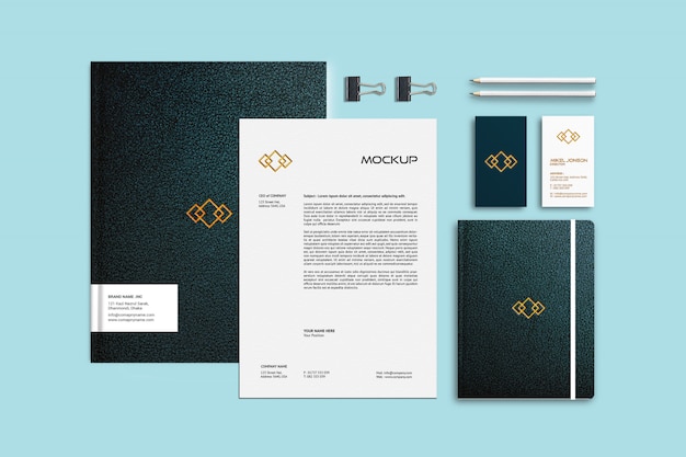 Branding stationery mockup template